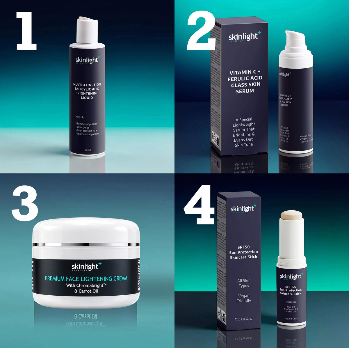 The Ultimate 4-Step Complete Skin Lightening &amp; Glass Skin System